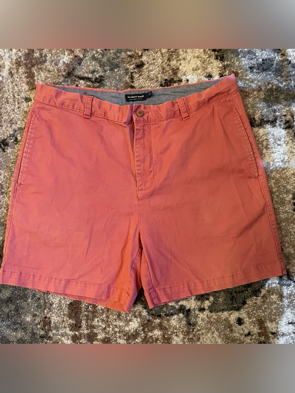 Southern Marsh Men's Coral Flat-Front Shorts